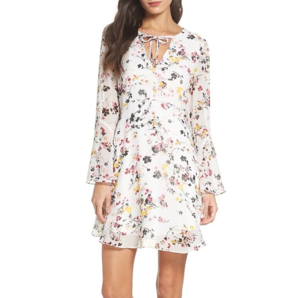 Sam Edelman Women’s Bell Sleeve A-line Floral Dress Size 0